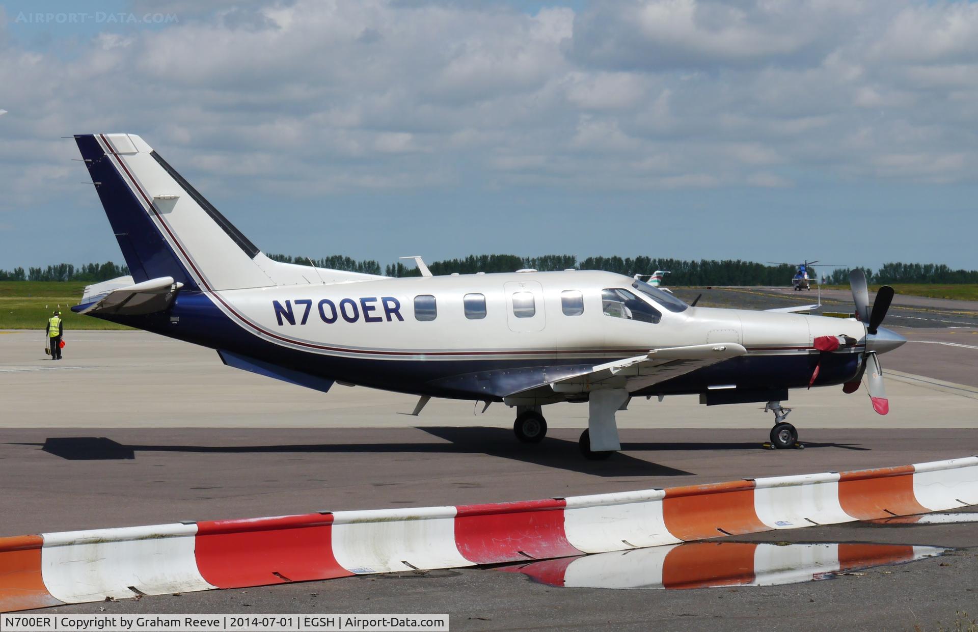 N700ER, 2001 Socata TBM-700 C/N 198, Parked at Norwich.