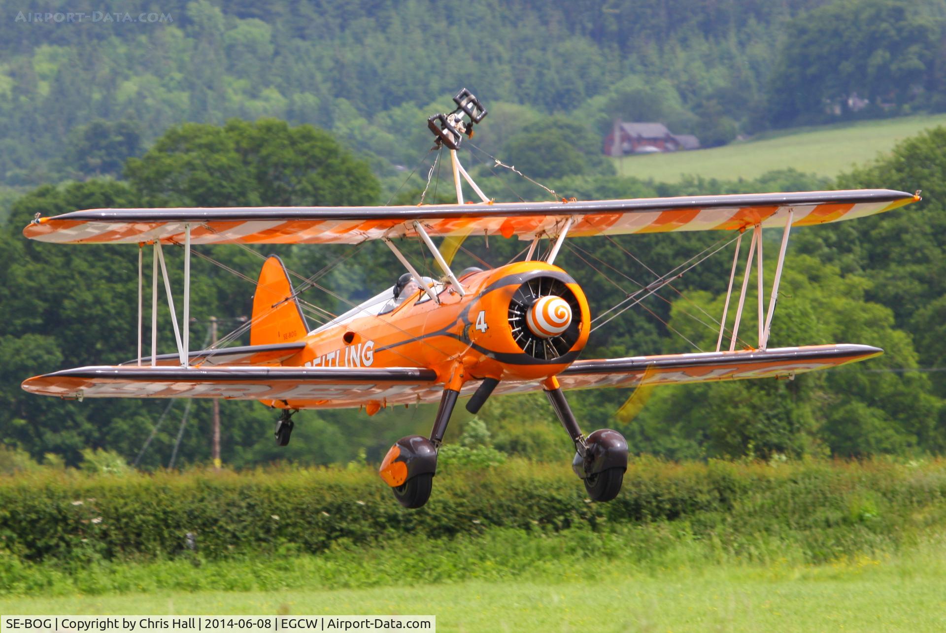 SE-BOG, 1942 Boeing N2S-3 Kaydet (B75N1) C/N 75-7128, at the Bob Jones Memorial Airshow, Welshpool