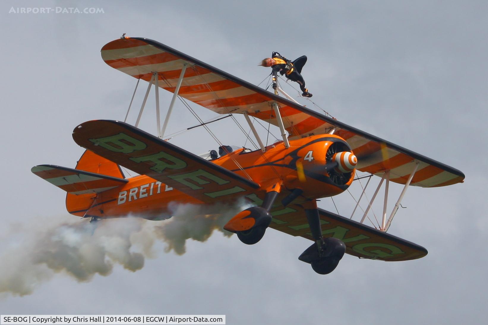 SE-BOG, 1942 Boeing N2S-3 Kaydet (B75N1) C/N 75-7128, at the Bob Jones Memorial Airshow, Welshpool
