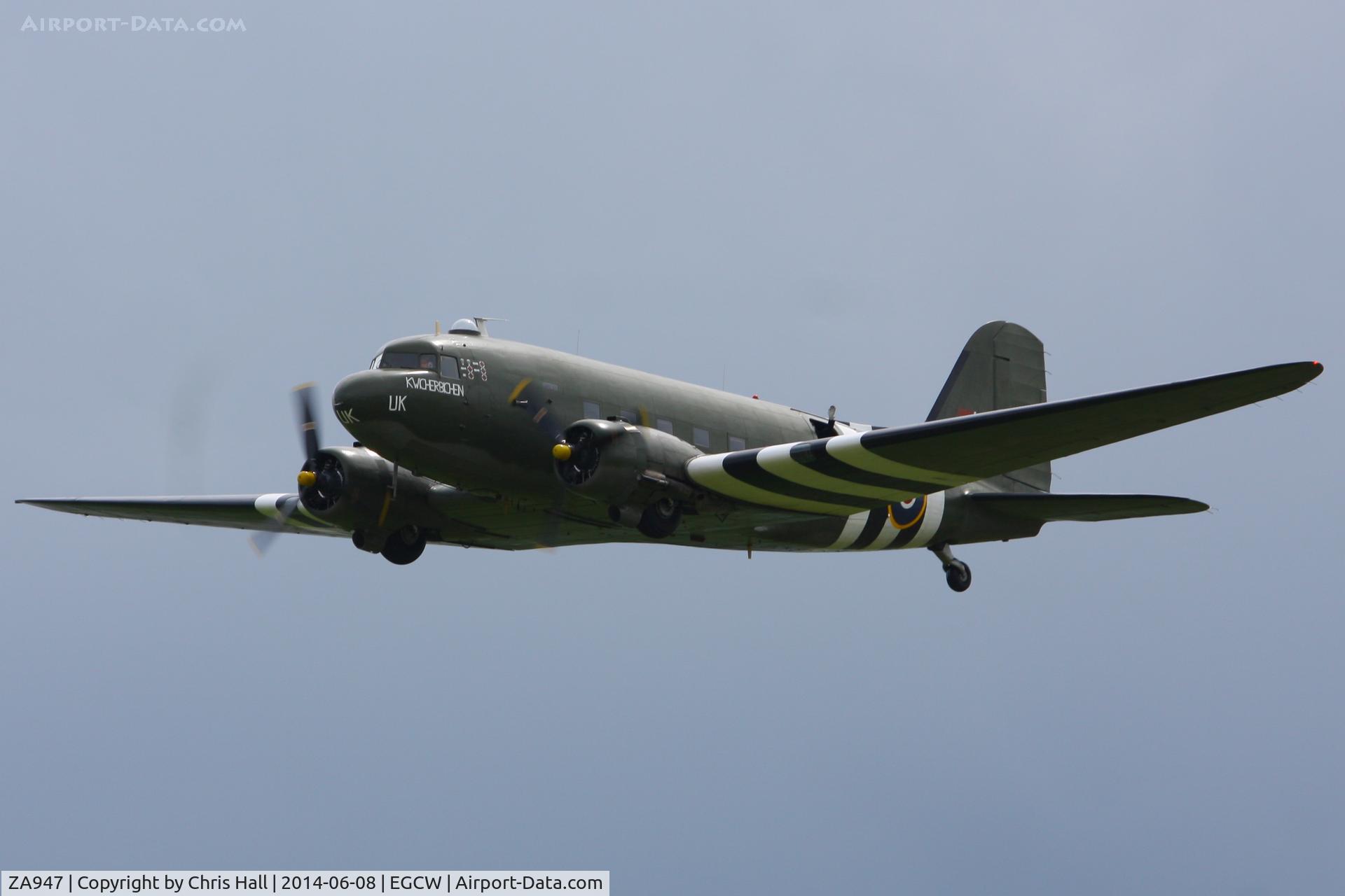 ZA947, 1943 Douglas C-47A-60-DL Dakota III C/N 10200, at the Bob Jones Memorial Airshow, Welshpool