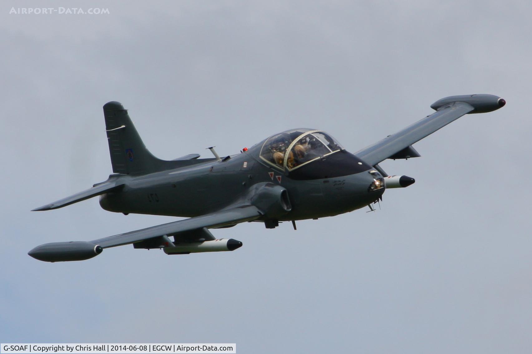 G-SOAF, 1986 BAC 167 Strikemaster Mk.82A C/N 425, at the Bob Jones Memorial Airshow, Welshpool