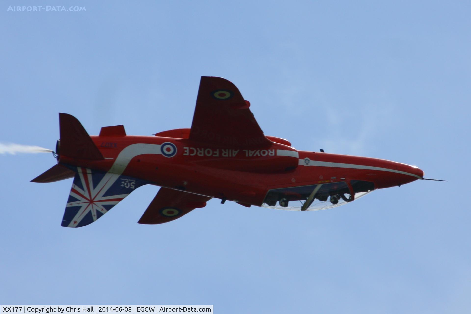 XX177, 1977 Hawker Siddeley Hawk T.1 C/N 024/312024, at the Bob Jones Memorial Airshow, Welshpool