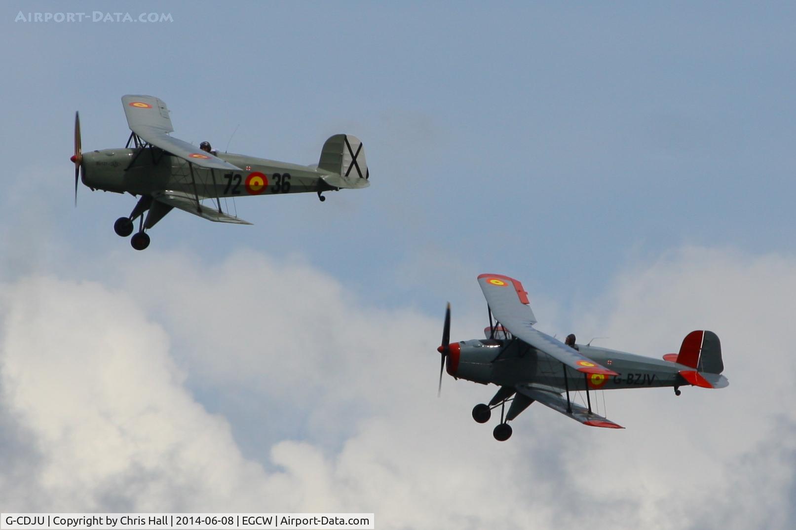 G-CDJU, 1954 CASA 1-131E Jungmann C/N 1078, at the Bob Jones Memorial Airshow, Welshpool
