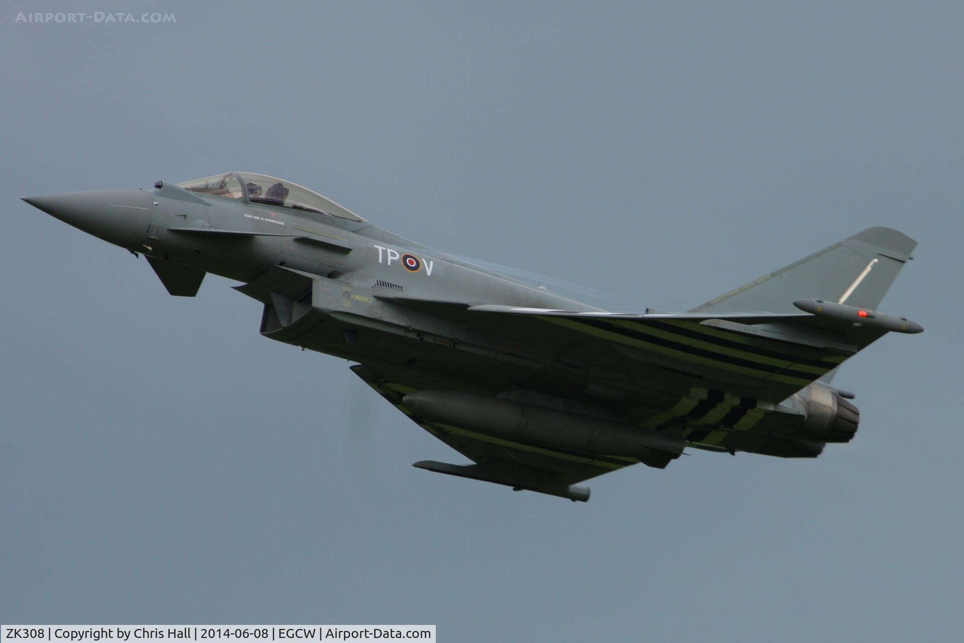 ZK308, 2009 Eurofighter EF-2000 Typhoon FGR4 C/N BS059, at the Bob Jones Memorial Airshow, Welshpool
