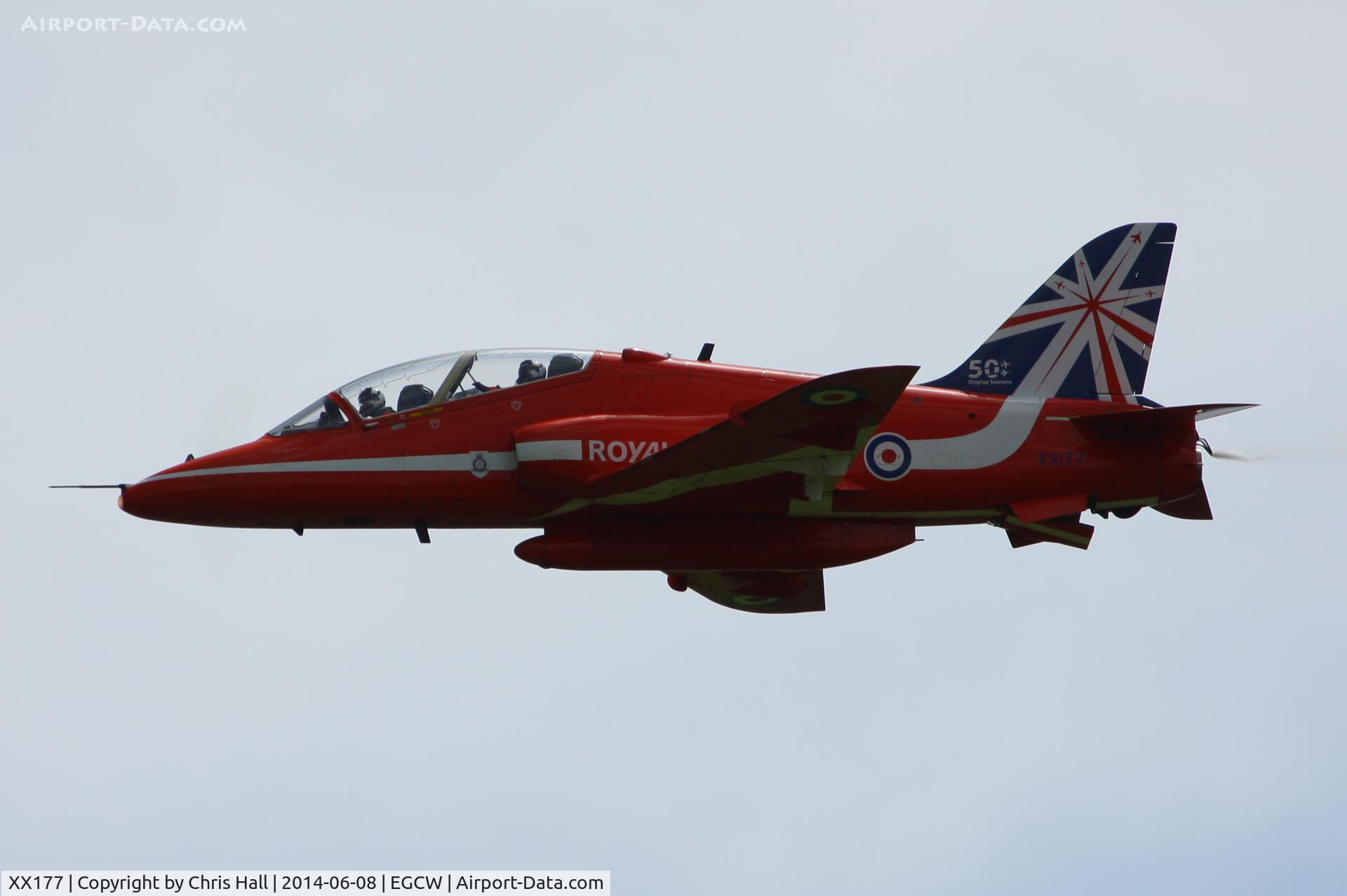 XX177, 1977 Hawker Siddeley Hawk T.1 C/N 024/312024, at the Bob Jones Memorial Airshow, Welshpool