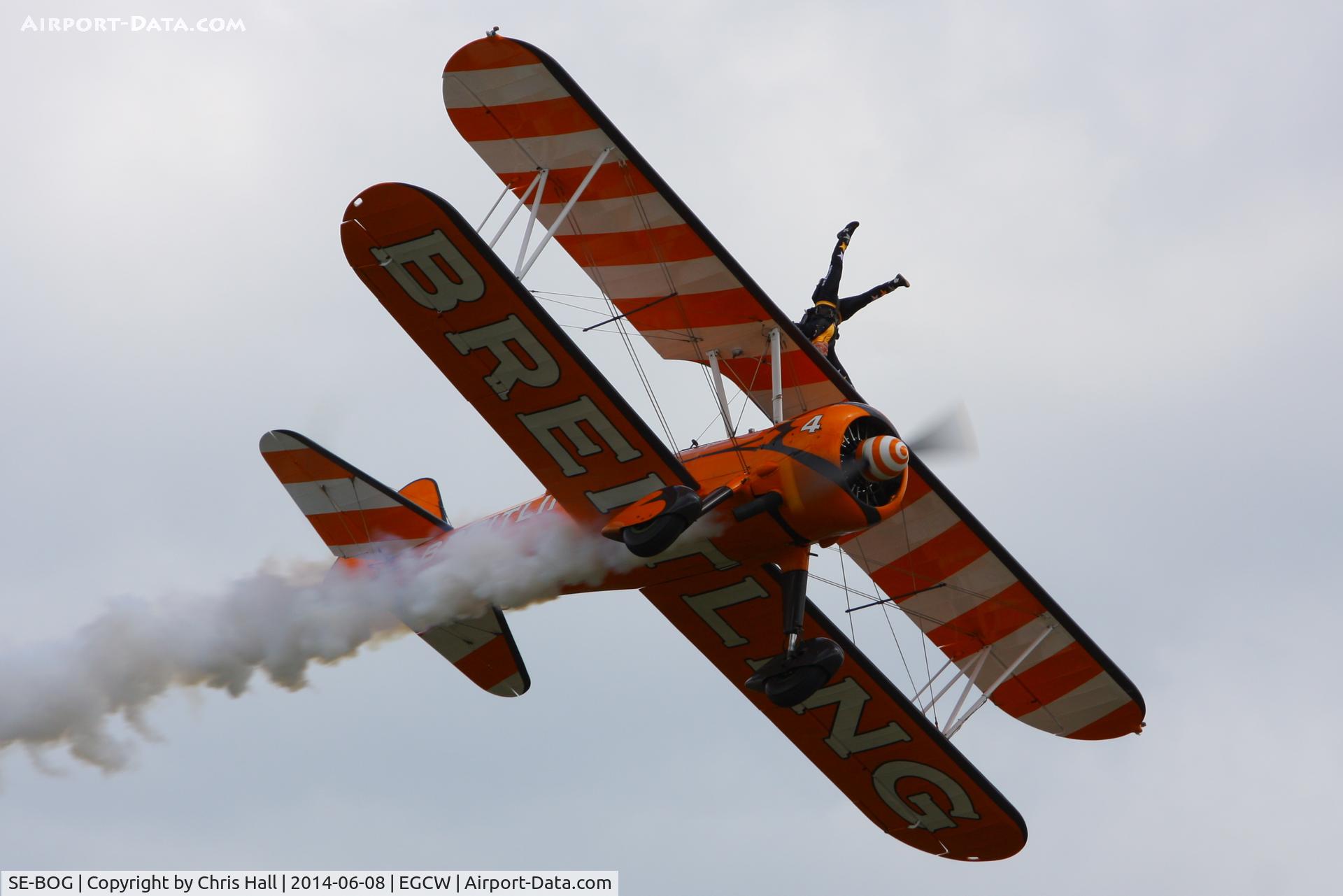 SE-BOG, 1942 Boeing N2S-3 Kaydet (B75N1) C/N 75-7128, at the Bob Jones Memorial Airshow, Welshpool