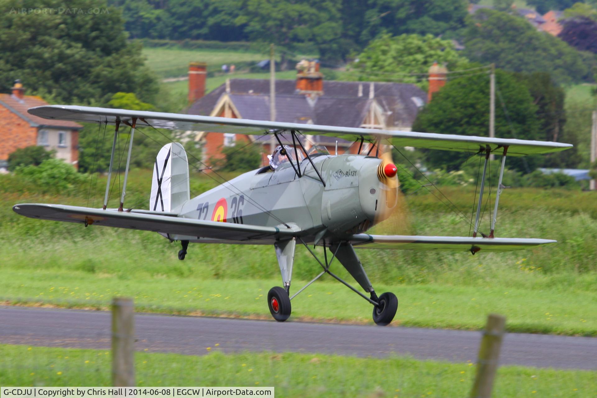 G-CDJU, 1954 CASA 1-131E Jungmann C/N 1078, at the Bob Jones Memorial Airshow, Welshpool