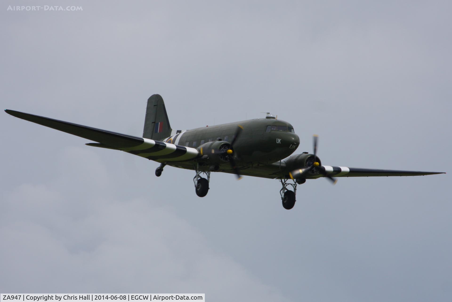 ZA947, 1943 Douglas C-47A-60-DL Dakota III C/N 10200, at the Bob Jones Memorial Airshow, Welshpool
