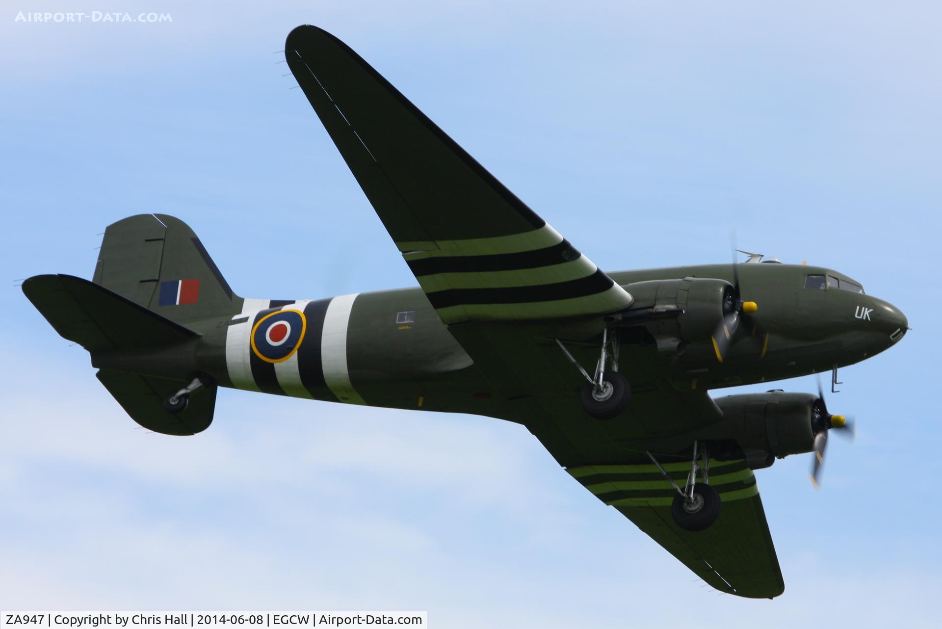 ZA947, 1943 Douglas C-47A-60-DL Dakota III C/N 10200, at the Bob Jones Memorial Airshow, Welshpool