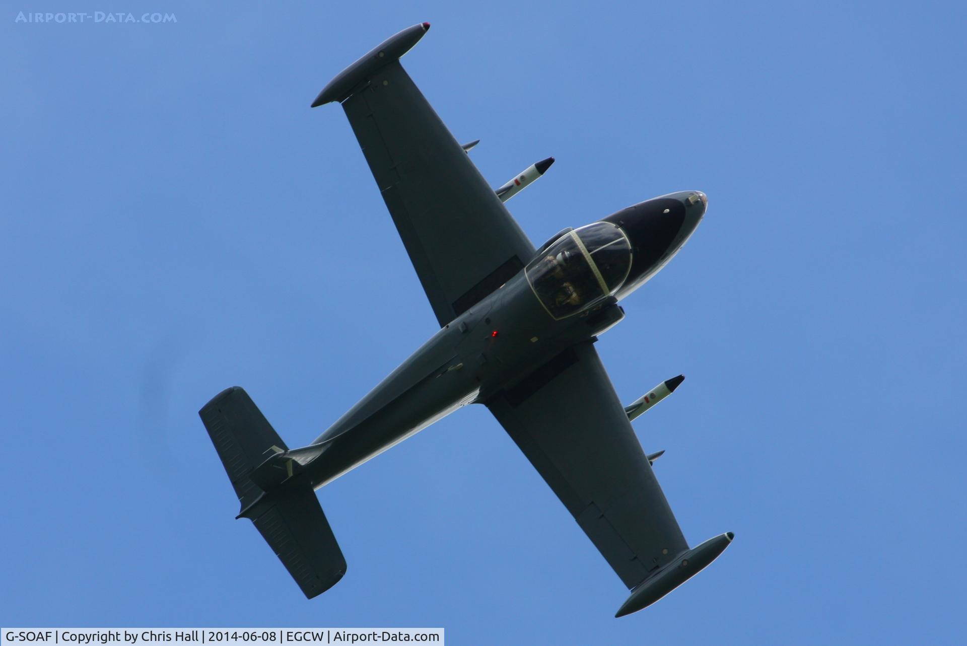 G-SOAF, 1986 BAC 167 Strikemaster Mk.82A C/N 425, at the Bob Jones Memorial Airshow, Welshpool
