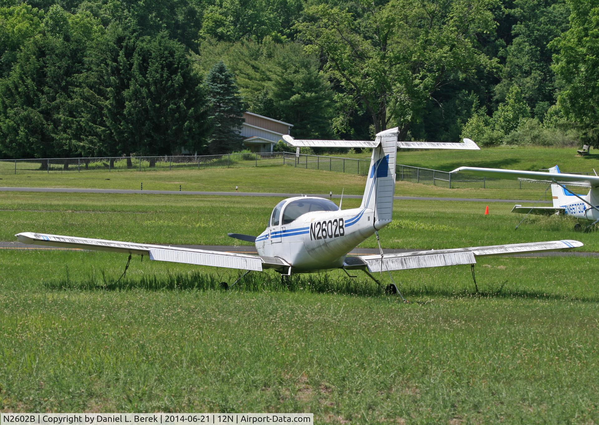 N2602B, 1978 Piper PA-38-112 Tomahawk Tomahawk C/N 38-79A0146, This Piper Tomahawk, a long-time resident at Aeroflex Andover, looks as if she hasn't flown in a while, judging from the fungal growth on the wings and elevator.