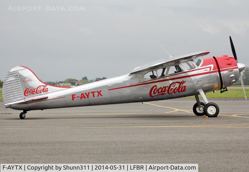 F-AYTX, 1950 Cessna 195 C/N 7496, Participant of the Muret AirExpo Airshow 2014
