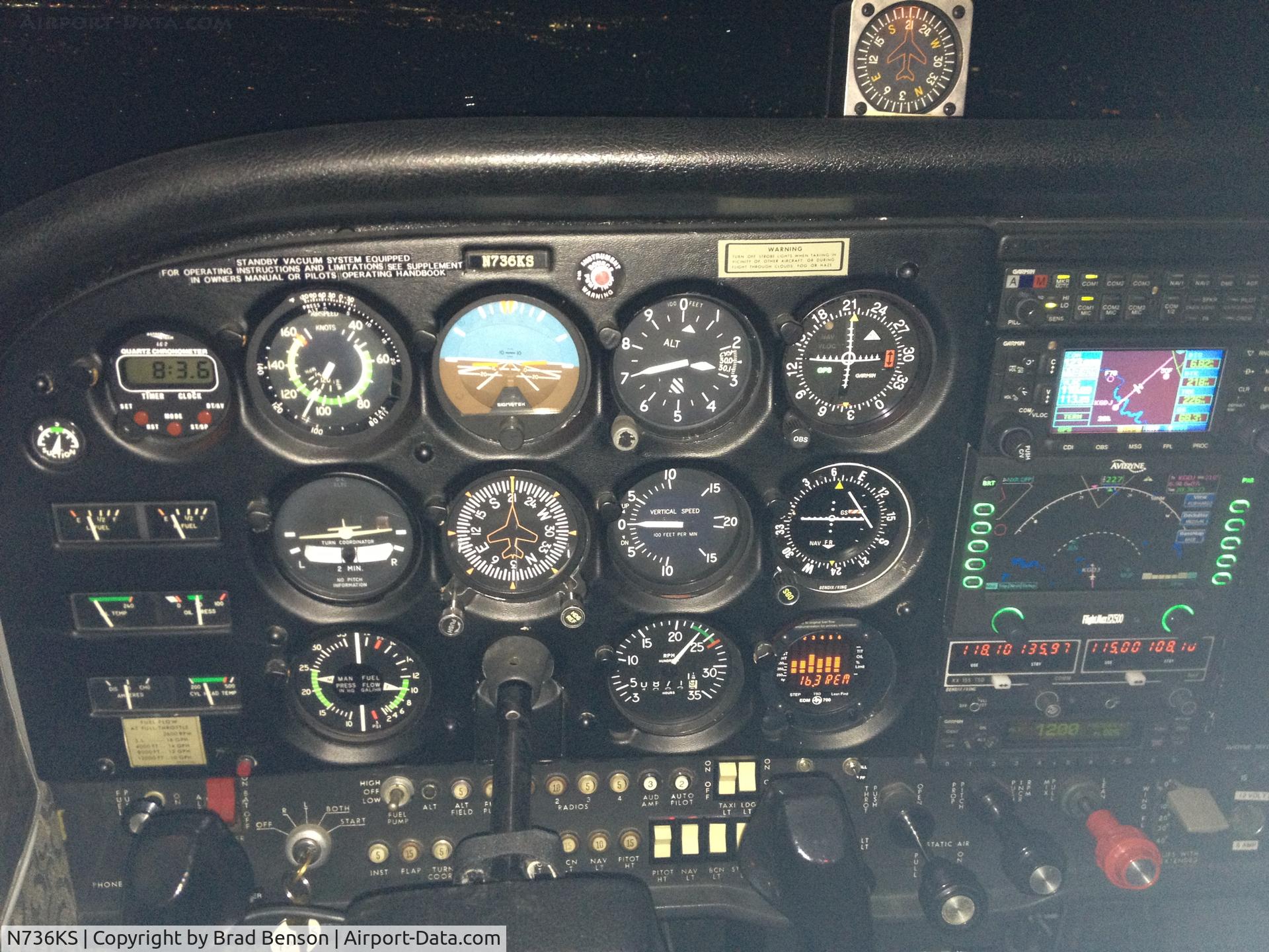 N736KS, 1977 Cessna R172K Hawk XP C/N R1722593, Panel