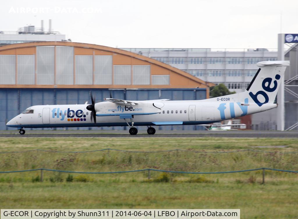 G-ECOR, 2009 De Havilland Canada DHC-8-402Q Dash 8 C/N 4248, Taking off from rwy 32R