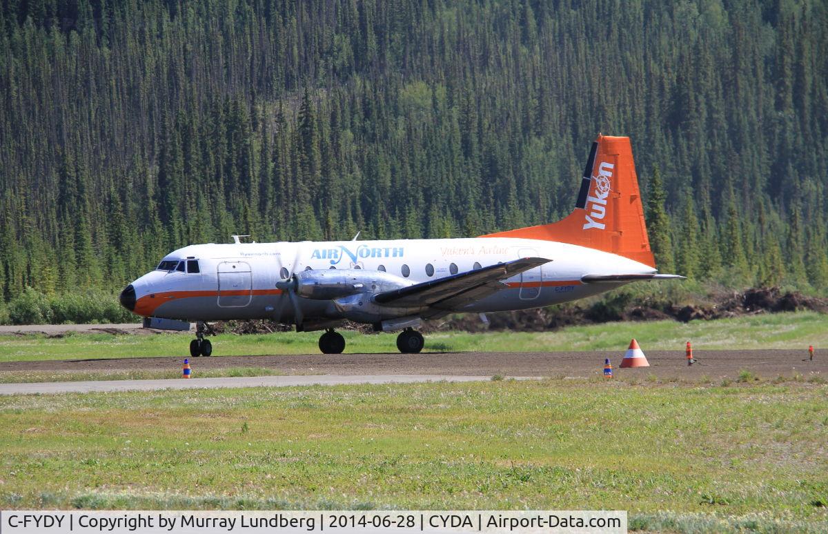 C-FYDY, 1968 Hawker Siddeley HS.748 Series 2A C/N 1661, Landing at Dawson City, Yukon.