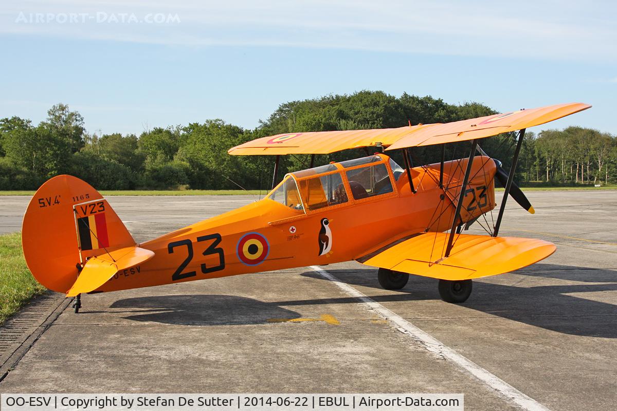 OO-ESV, 1951 Stampe-Vertongen SV-4B C/N 1165, Parked at Vliegclub Ursel
