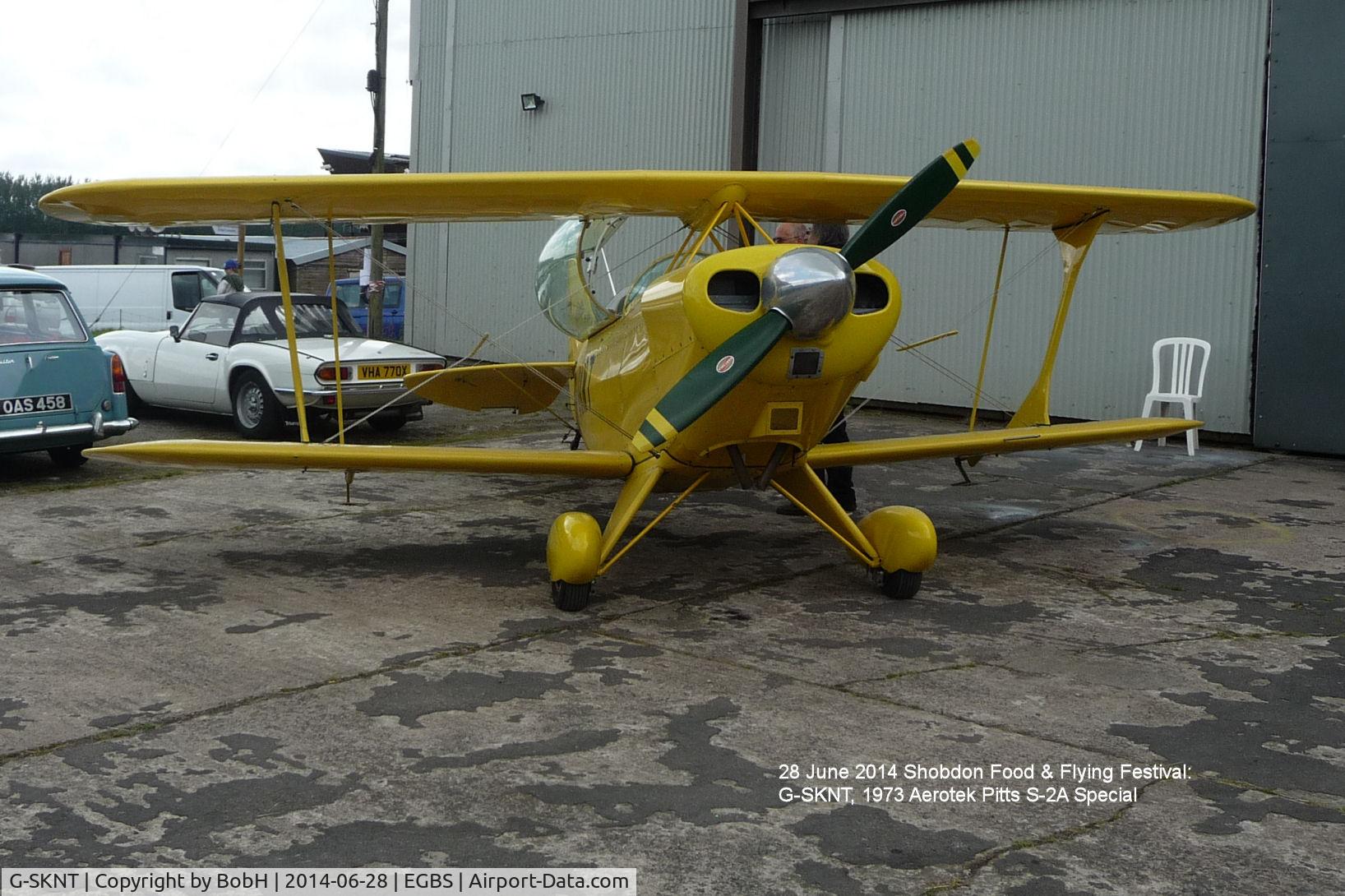 G-SKNT, 1973 Aerotek Pitts S-2A Special C/N 2048, G-SKNT Seen at Shobdon Food & Flying Festival, 28th June 2014