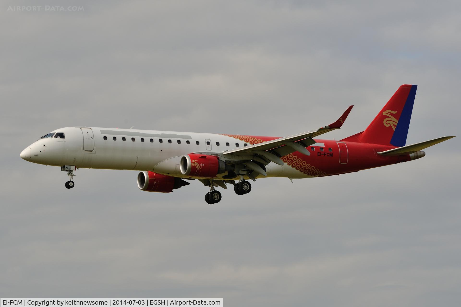 EI-FCM, 2008 Embraer 190LR (ERJ-190-100LR) C/N 19000230, Arriving for paint work.