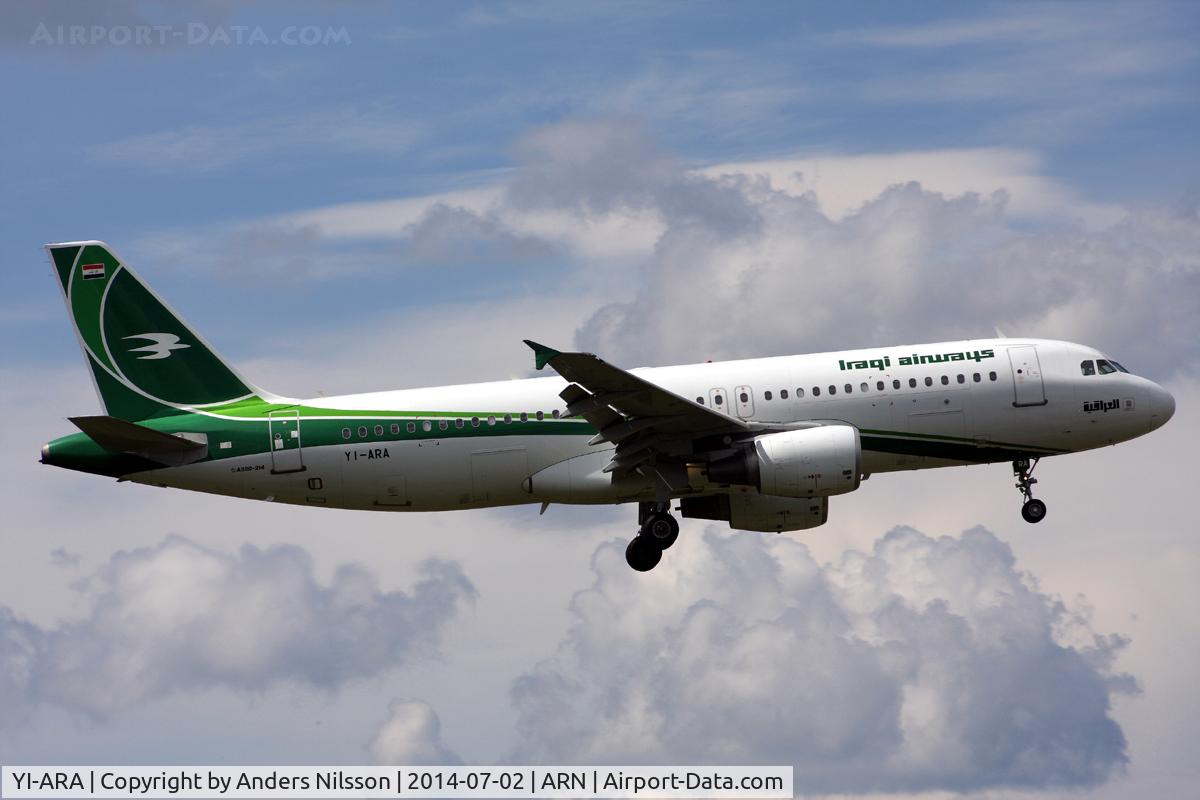 YI-ARA, 2012 Airbus A320-214 C/N 5115, On short final for runway 01L.