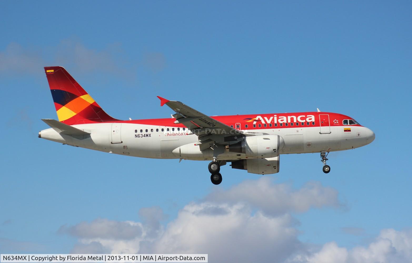 N634MX, 2001 Airbus A319-112 C/N 1634, Avianca A319