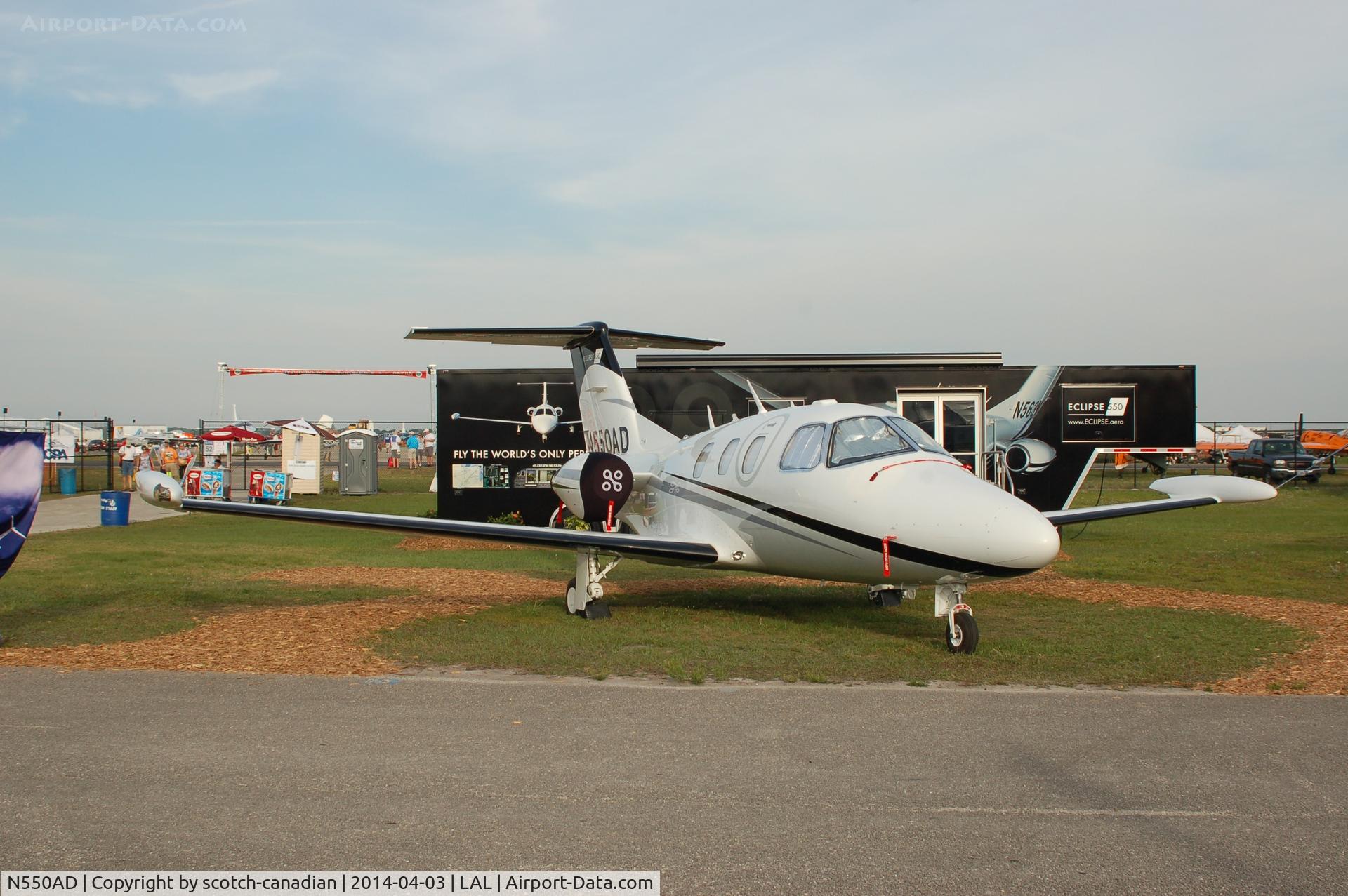 N550AD, 2008 Eclipse Aviation Corp EA500 C/N 000263, 2013 ECLIPSE AEROSPACE INC EA500, N550AD, at 2014 Sun n Fun, Lakeland Linder Regional Airport, Lakeland, FL