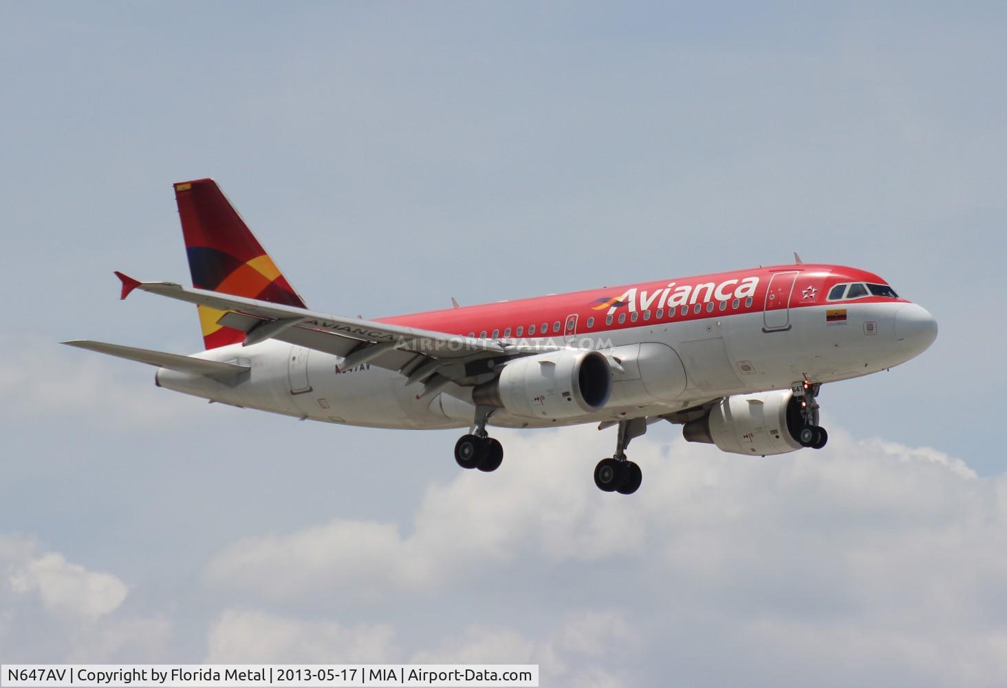N647AV, 2008 Airbus A319-115 C/N 3647, Avianca A319