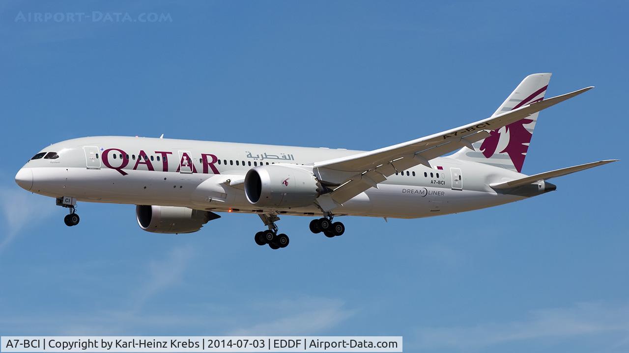 A7-BCI, 2013 Boeing 787-8 Dreamliner Dreamliner C/N 38327, Final RWY 25L