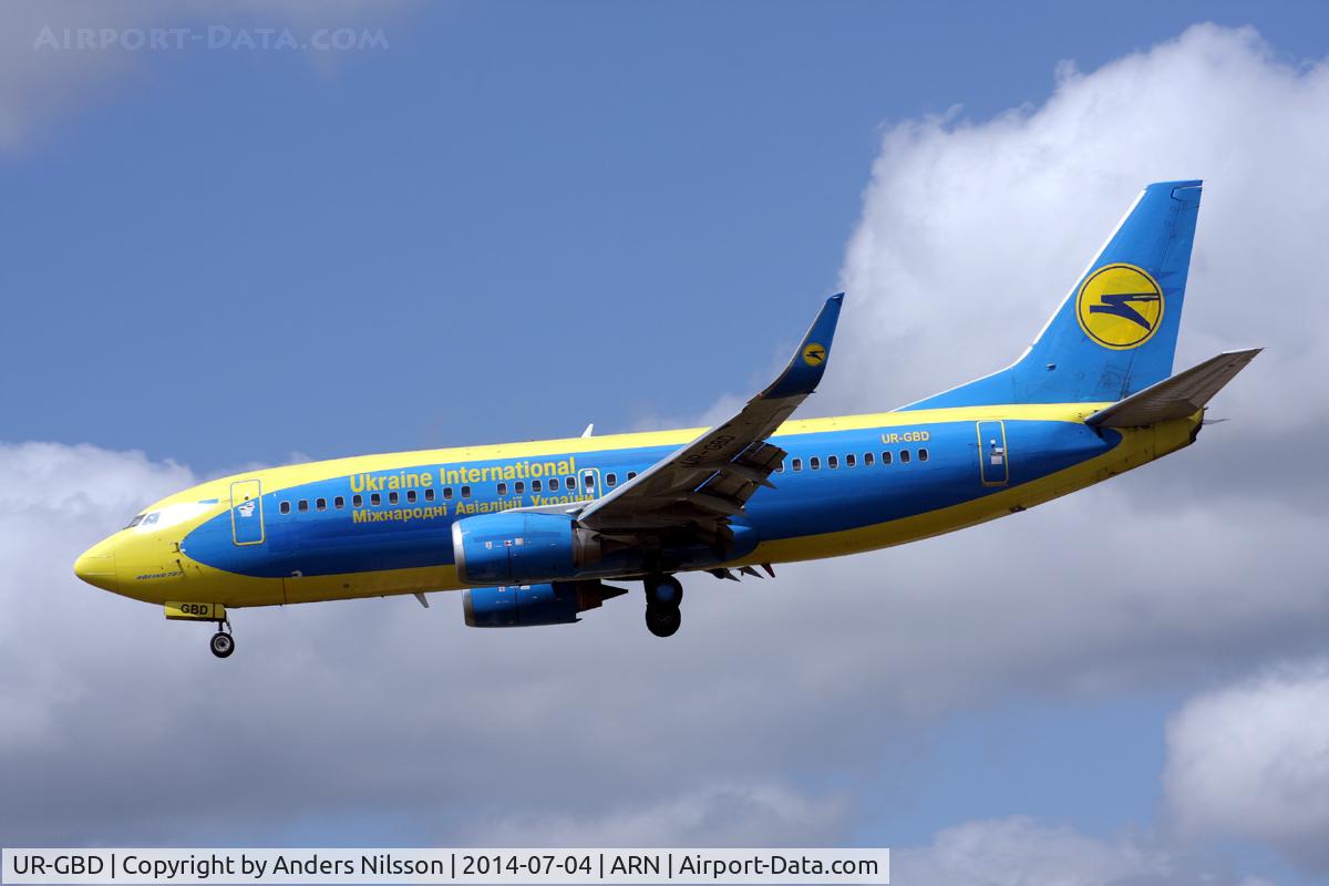 UR-GBD, 1997 Boeing 737-36Q C/N 28659, On short final for runway 19L.