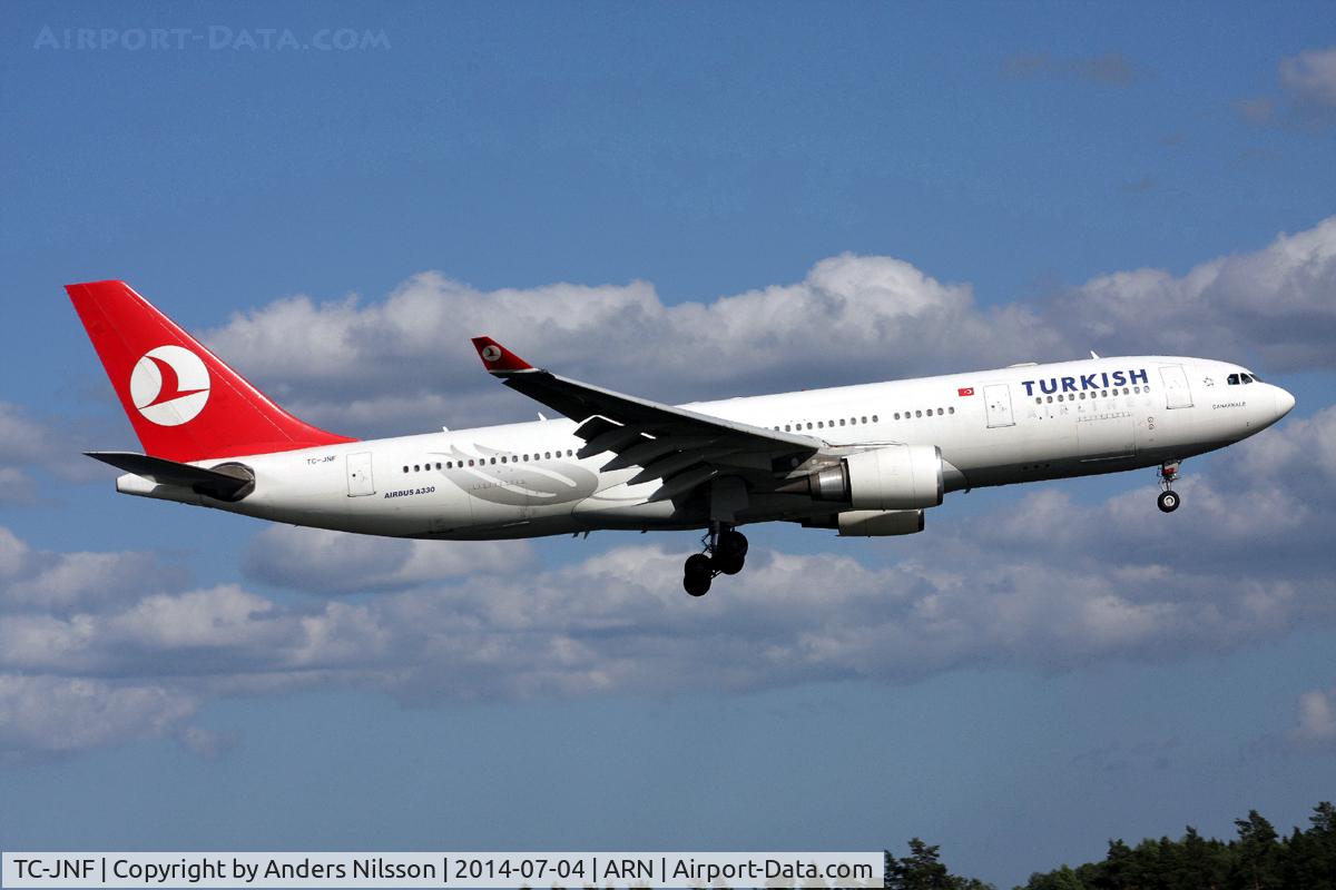 TC-JNF, 2002 Airbus A330-203 C/N 463, On short final for 19L.