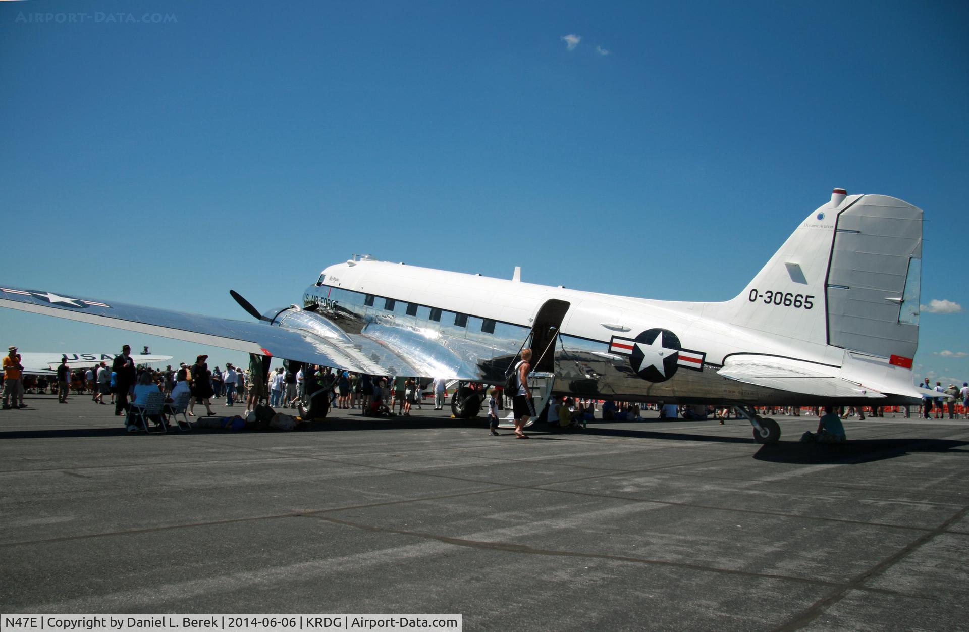 N47E, 1943 Douglas DC-3C (C-47A-60-DL) C/N 13816, This beautiful C-47A paid a surprise visit at the 2014 MAAM World War II Weekend.