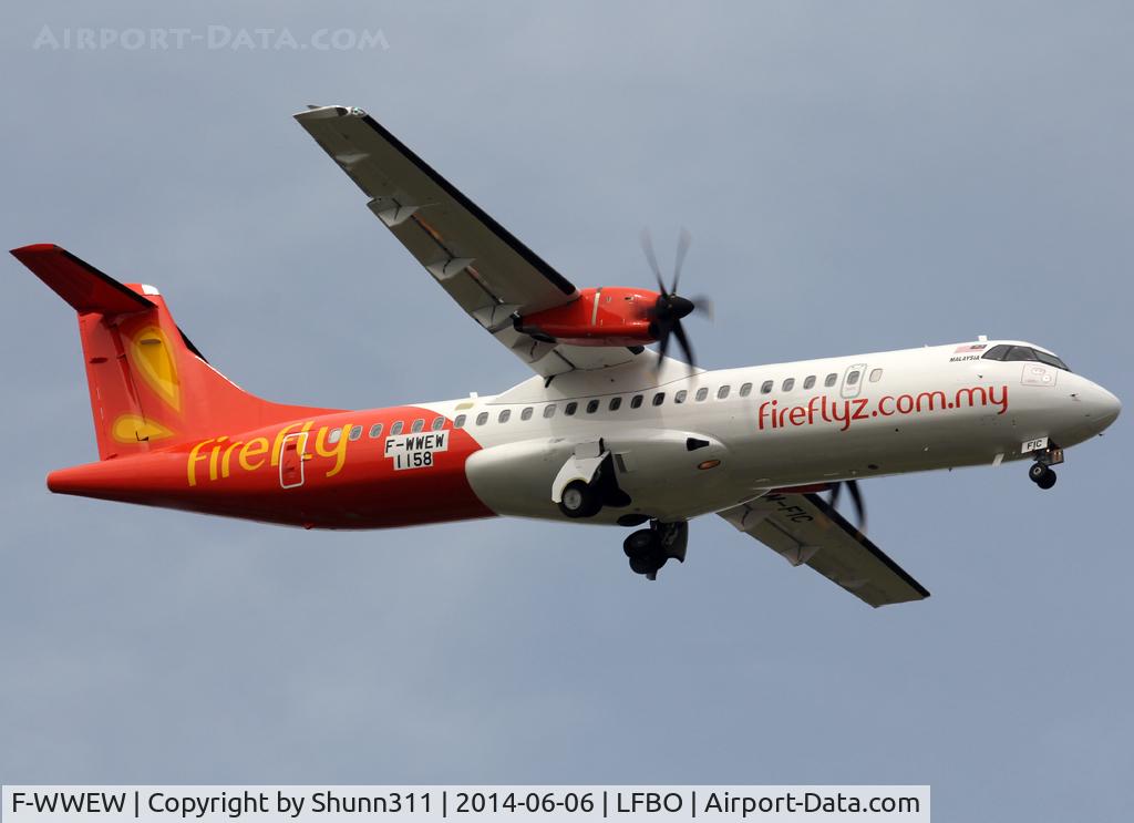 F-WWEW, 2014 ATR 72-600 C/N 1158, C/n 1158 - To be 9M-FIC