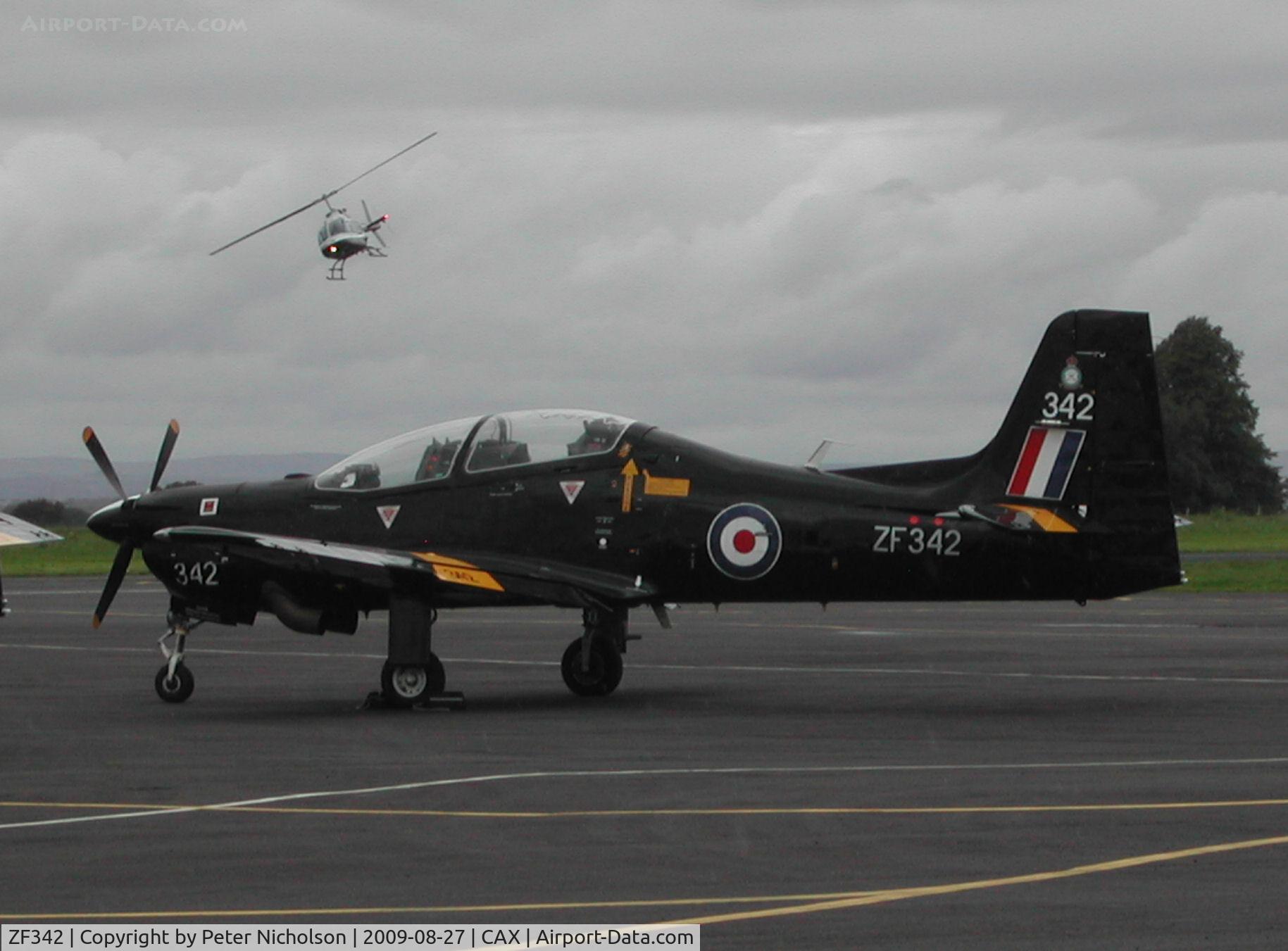 ZF342, 1991 Short S-312 Tucano T1 C/N S106/T77, Tucano T.1 of 1 Flying Training School RAF Linton-on-Ouse on a visit to Carlisle in the Summer of 2009.