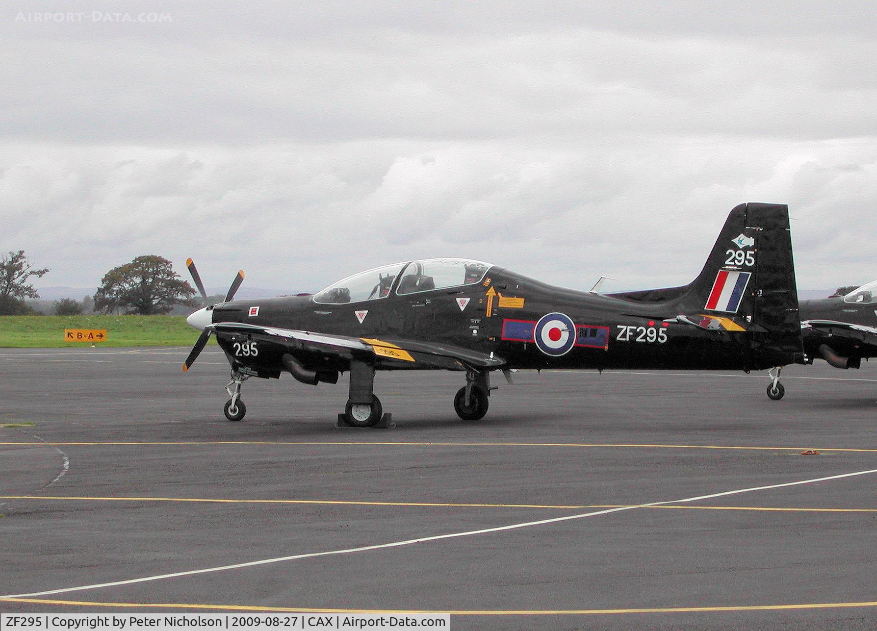 ZF295, 1991 Short S-312 Tucano T1 C/N S095/T66, Tucano T.1 of 1 Flying Training School at RAF Linton-on-Ouse on a visit to Carlisle in the Summer of 2009.