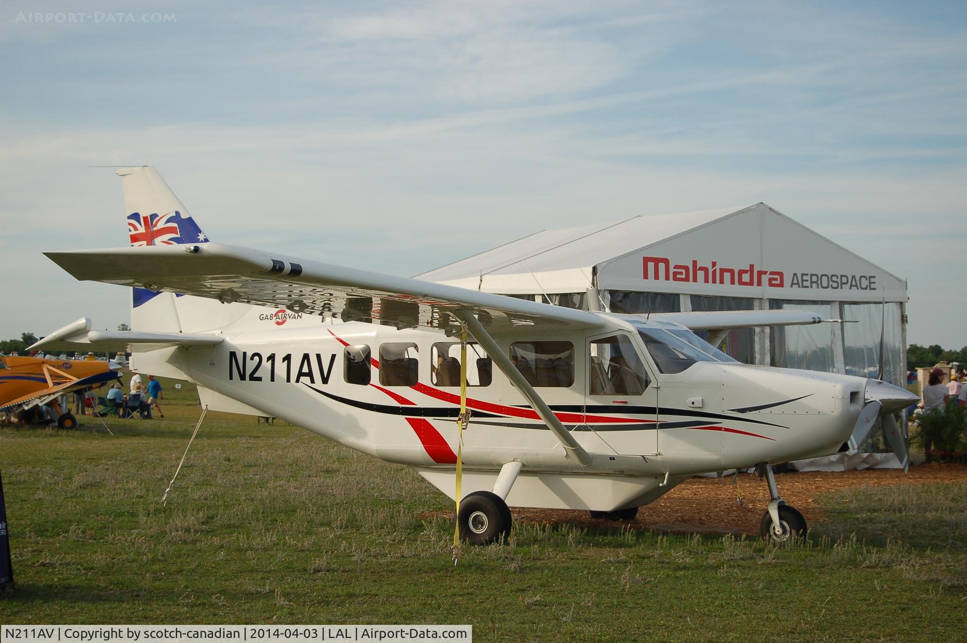N211AV, 2012 Gippsland GA-8-TC320 Airvan C/N GA8-TC320-11-169, GIPPSAERO GA8, N211AV, at 2014 Sun n Fun, Lakeland Linder Regional Airport, Lakeland, FL