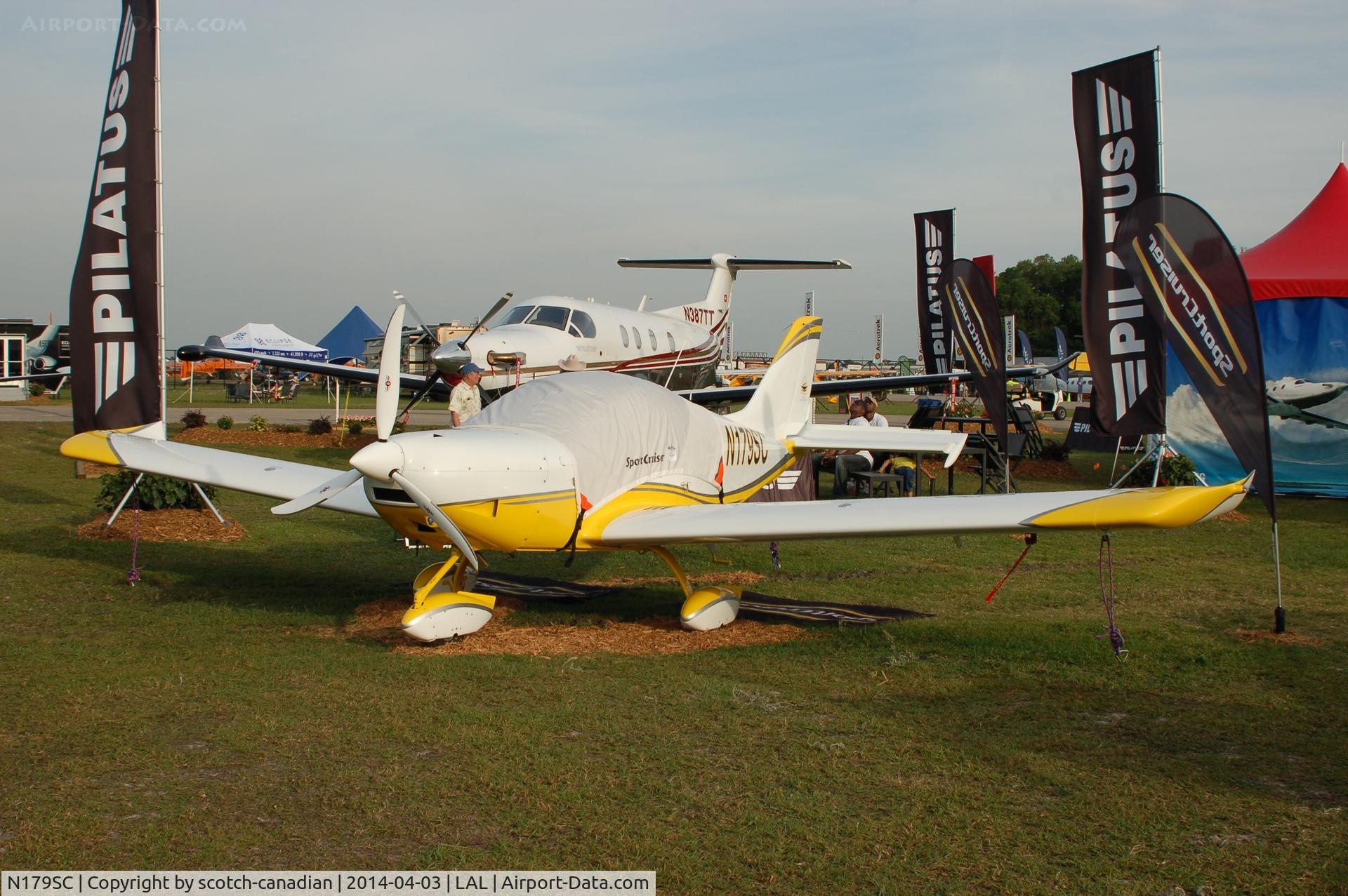 N179SC, 2013 Czech Sport PS-28 Cruiser C/N C0491, 2013 CZECH SPORT AIRCRAFT A S SPORTCRUISER, N179SC and PILATUS AIRCRAFT LTD PC-12/47E, N387TT, at 2014 Sun n Fun, Lakeland Linder Regional Airport, Lakeland, FL