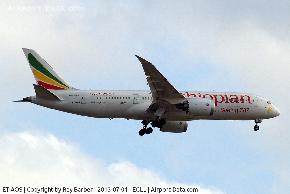 ET-AOS, 2012 Boeing 787-8 Dreamliner C/N 34747, Boeing 787-8 Dreamliner [34747] (Ethiopian Airlines) Home~G 01/07/2013. On approach 27L.
