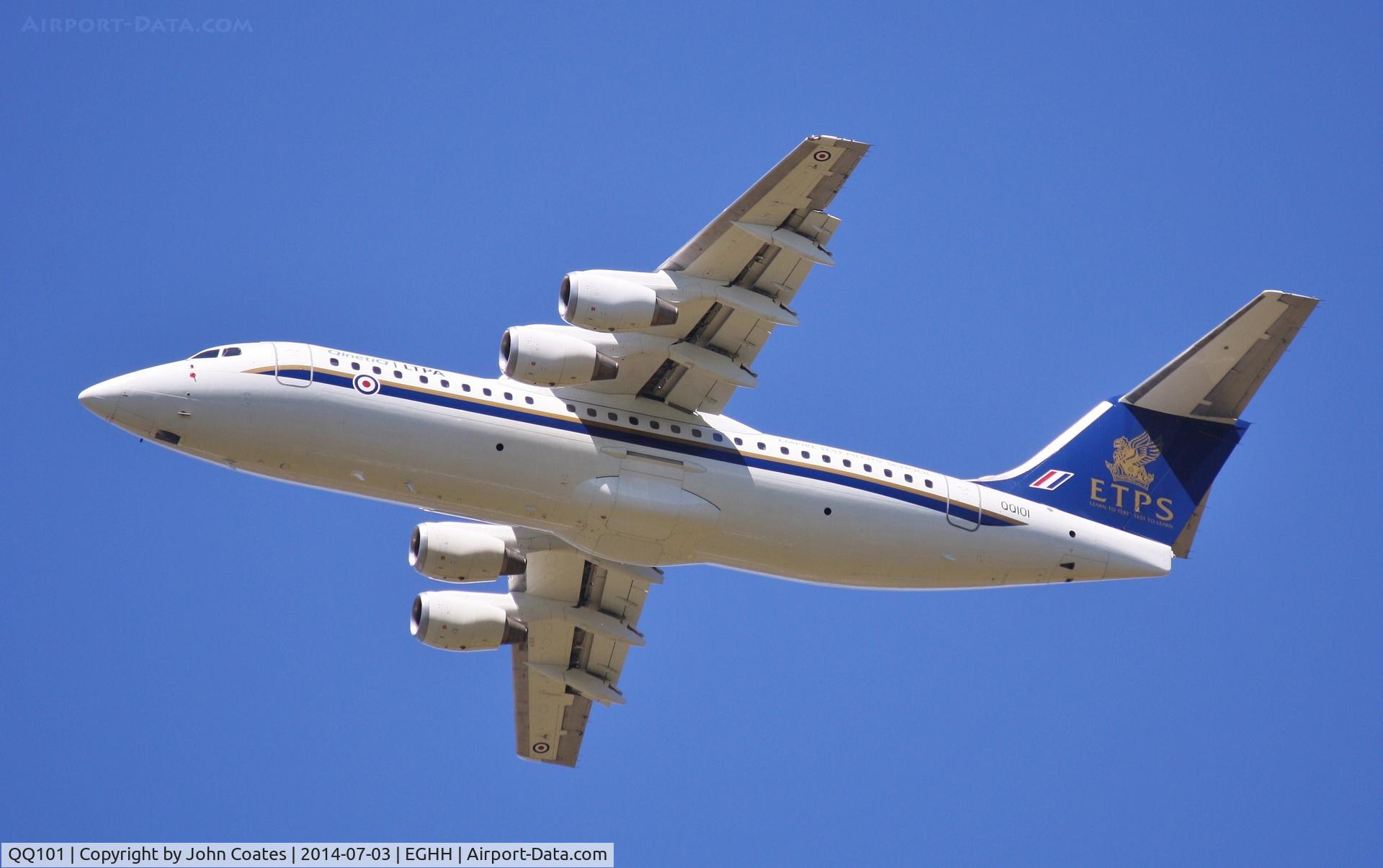 QQ101, 2000 British Aerospace Avro 146-RJ100 C/N E3368, Returning to Boscombe Down after ILS approach
