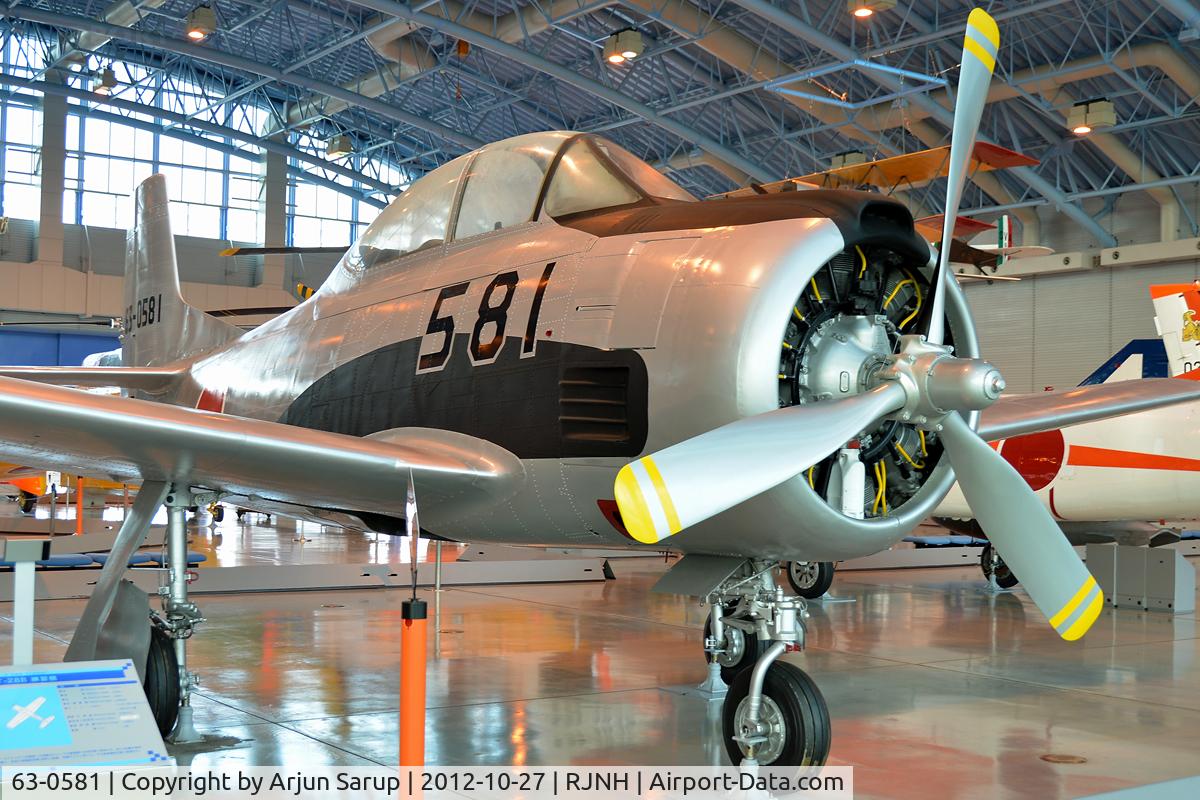 63-0581, North American T-28B Trojan C/N NA-218-1, On display at JASDF Hamamatsu Kohokan.