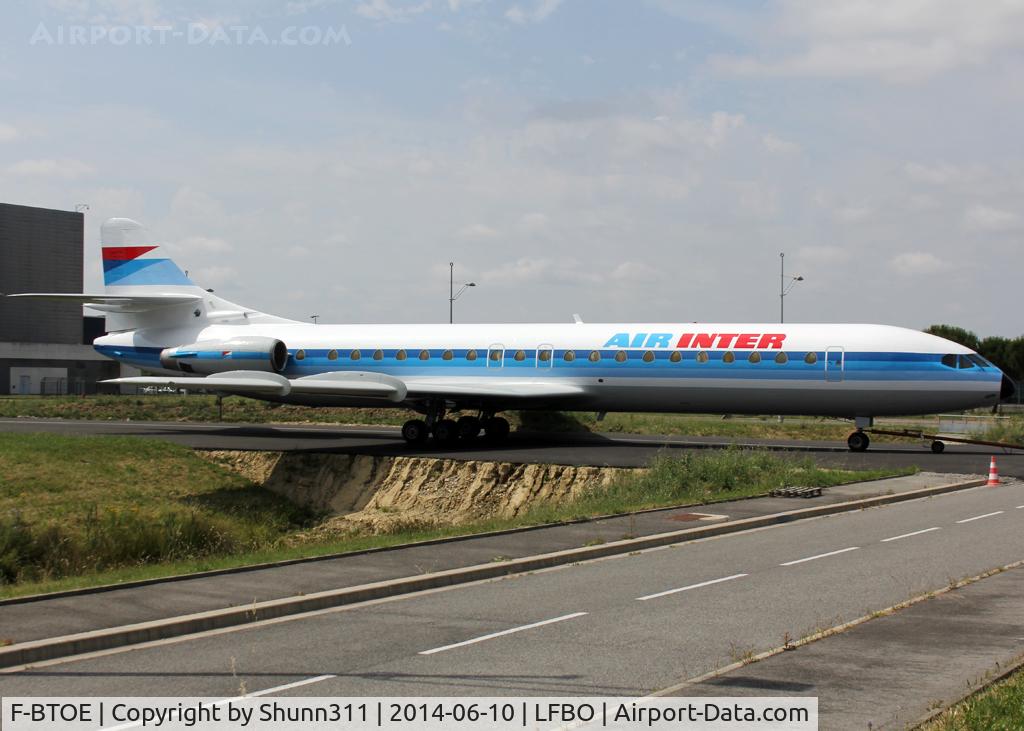 F-BTOE, 1973 Sud Aviation SE-210 Caravelle 12 C/N 280, Stored on Airbus facility since many years and was repainted in others c/s, this Caravelle has been repainted in June 2014 into his standard company c/s where she was used... A beautiful come back ! To be preserved into Aeroscopia Museum...