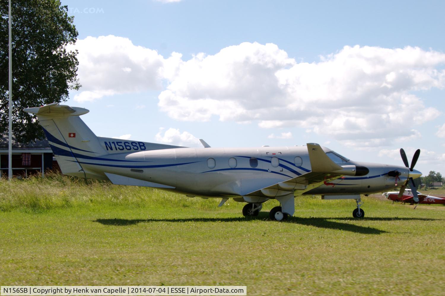 N156SB, 1996 Pilatus PC-12/45 C/N 156, Pilatus PC-12 parked at Skå-Edeby airfield, Sweden