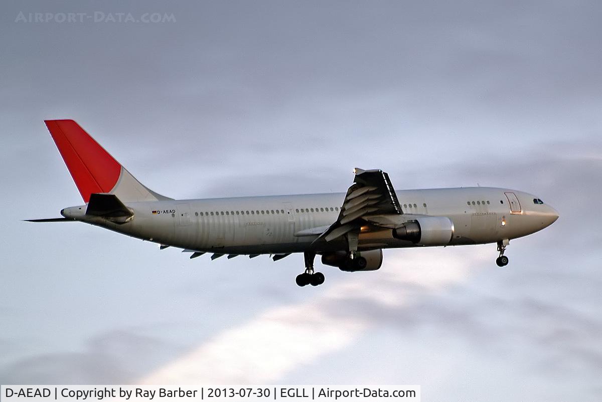 D-AEAD, 1991 Airbus A300B4-622R(F) C/N 617, Airbus A300B4-622RF [617] (DHL) Home~G 30/07/2013. Late evening arrival on 27L.