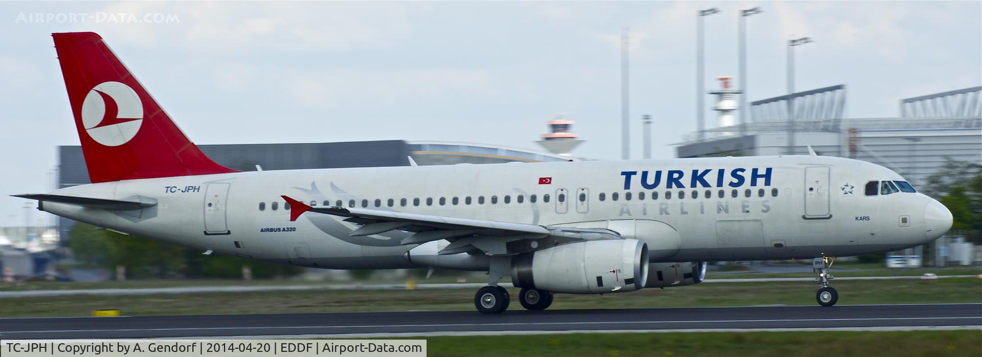 TC-JPH, 2007 Airbus A320-232 C/N 3185, Turkish Airlines, is here on RWY18 at Frankfurt Rhein/Main Int'l(EDDF)