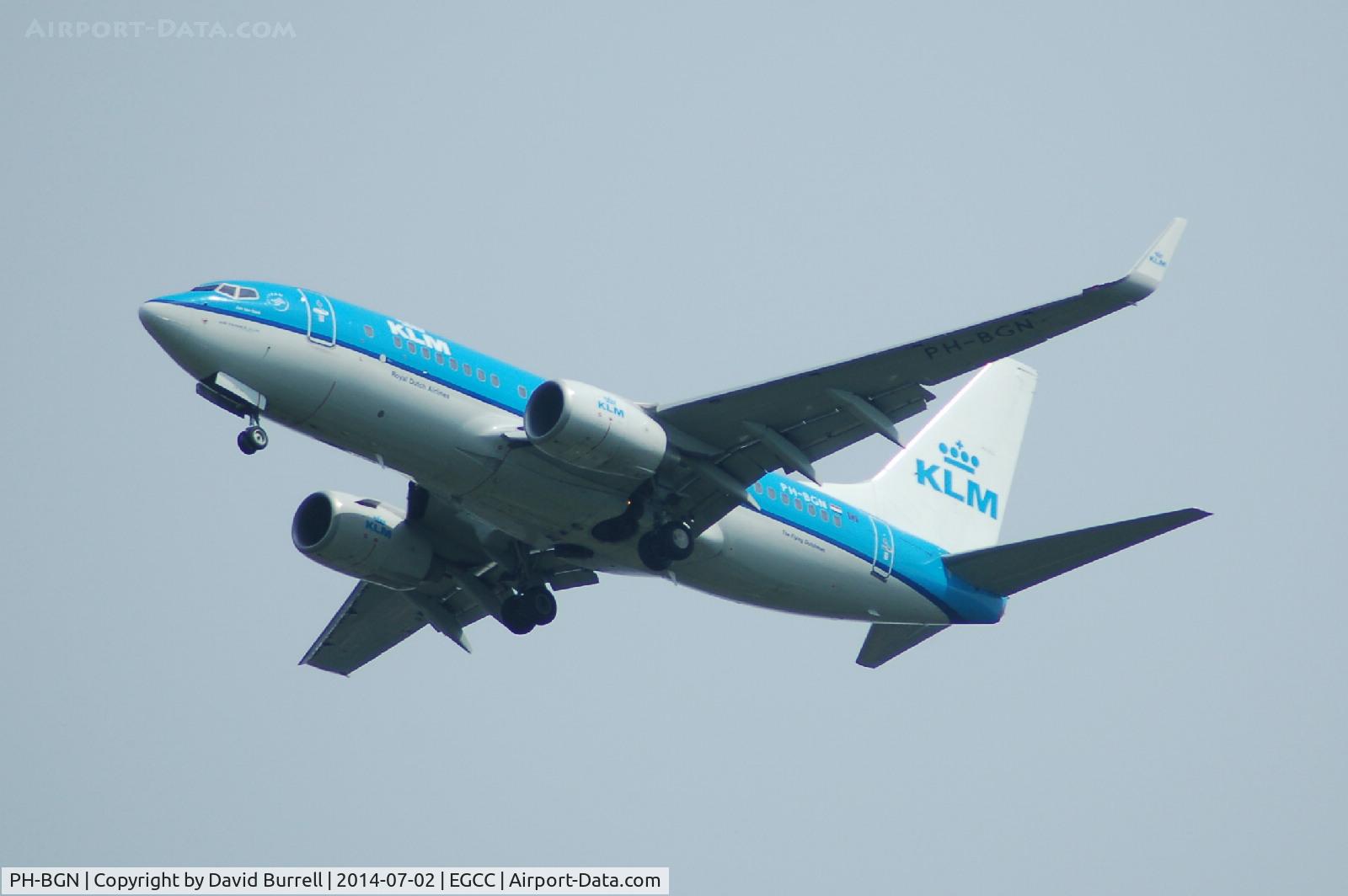 PH-BGN, 2011 Boeing 737-7K2 C/N 38125, KLM Boeing 737-K2 PH-BGN on approach to Manchester Airport.