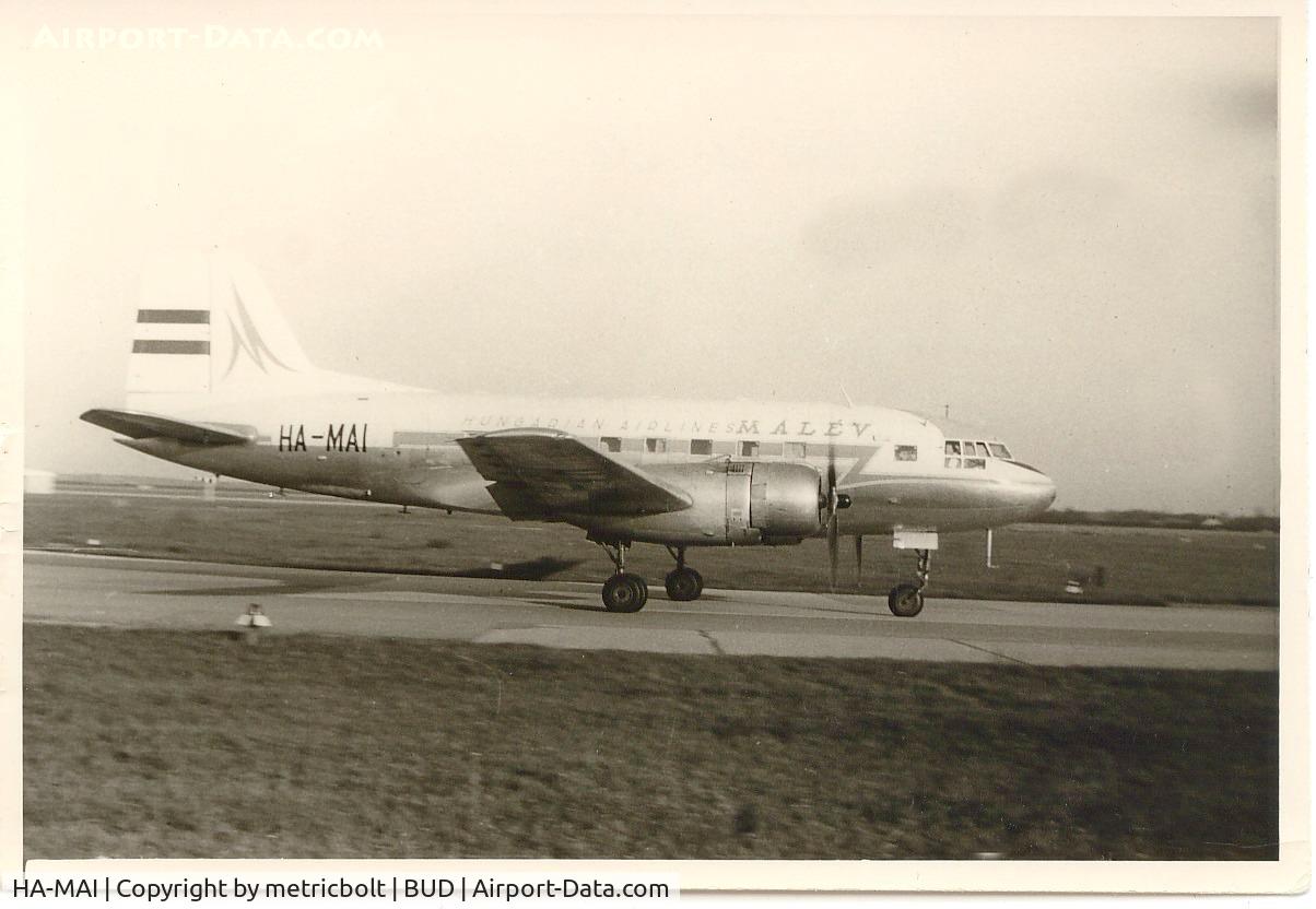 HA-MAI, 1958 Ilyushin (VEB) Il-14P C/N 14803034, Photo given by friend.Only info on back- Taken at Ferihegy Airport Budapest. No date