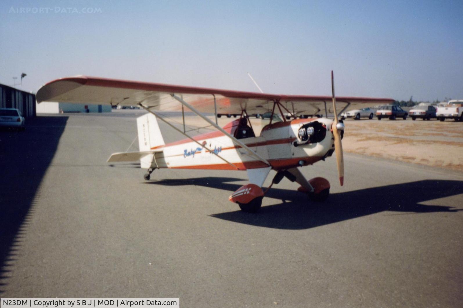 N23DM, 1978 Corben Baby Ace Model D C/N 1012-77, 3DM at the Modesto airport in Calif. in 2002.Wanted to buy this neat little plane.