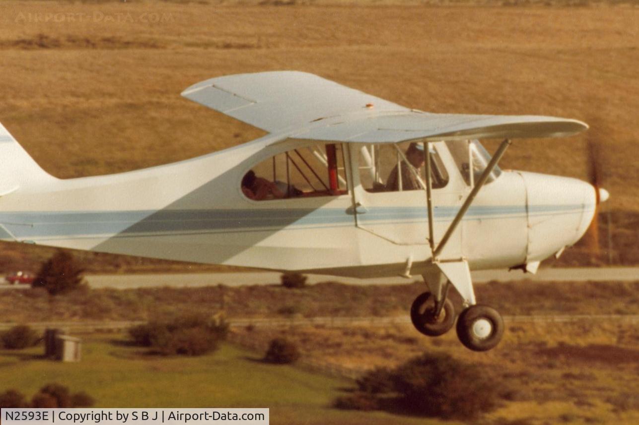 N2593E, 1946 Aeronca 7AC Champion C/N 7AC-6175, 93E flying south on the Calif. coast near Half Moon Bay with Hy 1 seen below 93E. Nice day , flying along the beautiful Calif coast with a good plane-flying just didnt get much better then this, at least in my book !