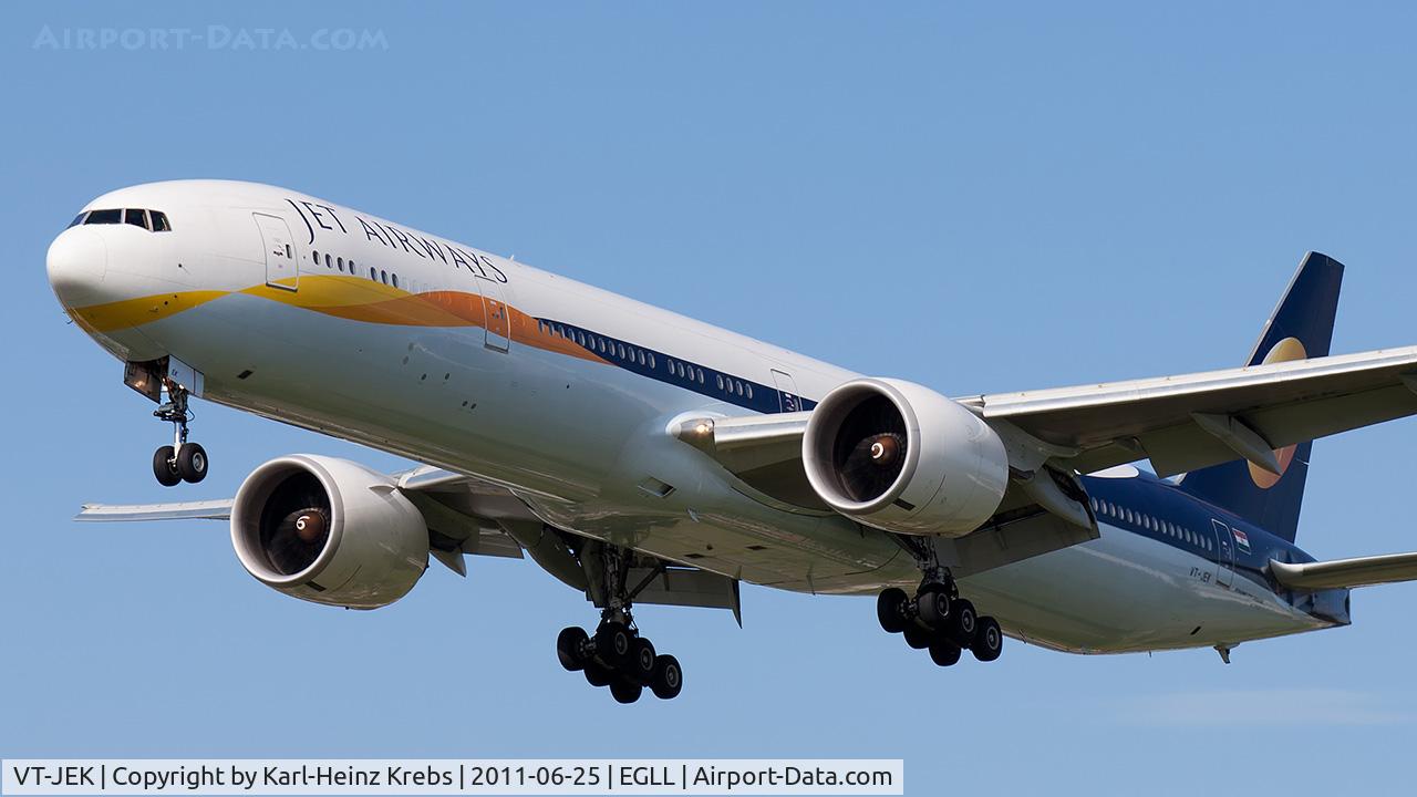 VT-JEK, 2008 Boeing 777-35R C/N 35165/696, Jet Airways