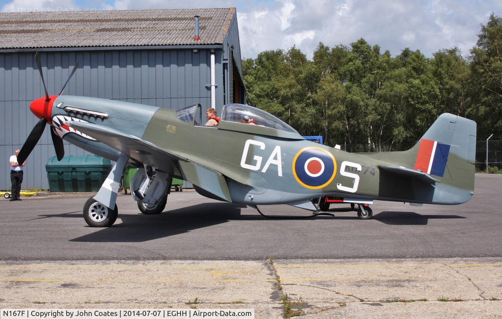 N167F, 1944 North American P-51D Mustang C/N 122-40417, Just repainted to RAF colours as KH774 GA-S of 112 (Shark) Squadron as of 1945
Reported soon to be G-SHWM