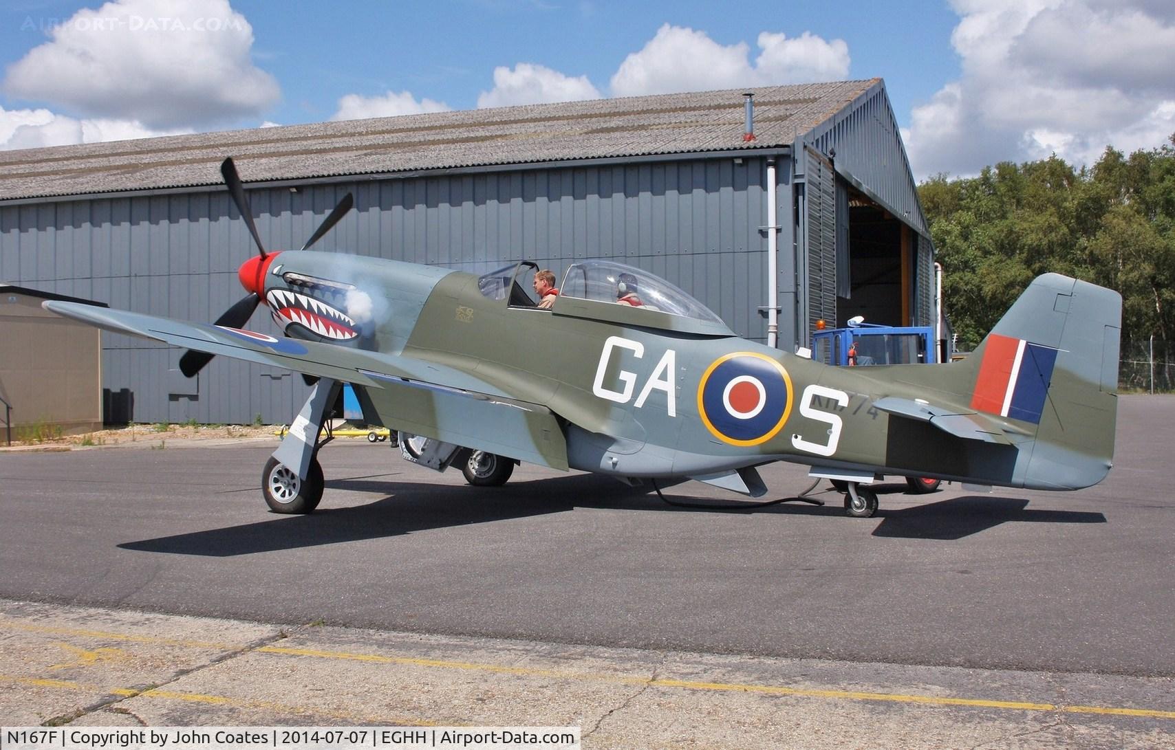 N167F, 1944 North American P-51D Mustang C/N 122-40417, Firing up after repaint to RAF colours