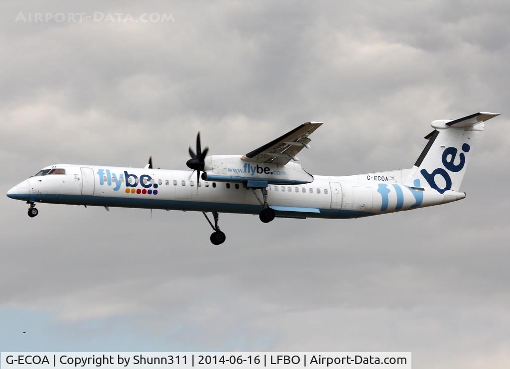 G-ECOA, 2007 De Havilland Canada DHC-8-402Q Dash 8 C/N 4180, Landing rwy 32L
